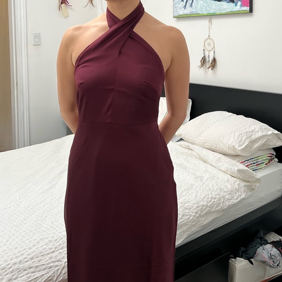 Park & Fifth Stanton Bridesmaid Dress in Burgundy - Picture 7 of 8